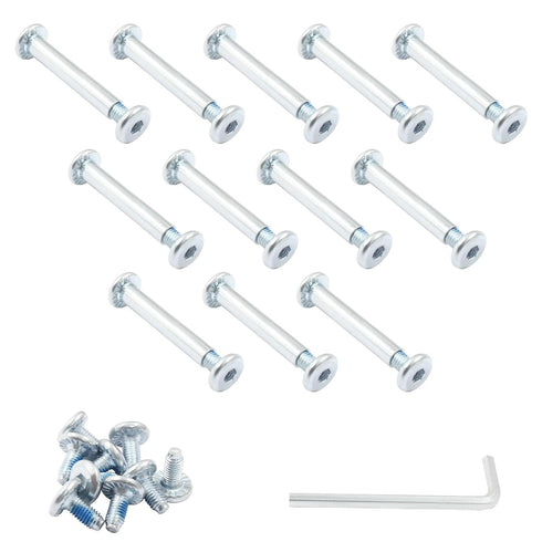 Luomorgo 12 Sets Inline Skate Wheel Screw, 6mm/15/64" OD Shaft Hex Socket Screw Axles for Roller Skate with Allen Wrench ?Long?...