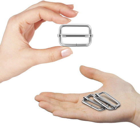 ERKOON 30 Pieces Slide Buckle 1 inch Metal Triglide Slides Rectangle Adjustable Webbing Slider for Purse Making Bag Making Making DIY Accessories ...
