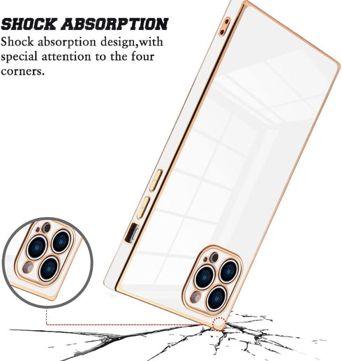 KANGHAR Case Compatible with iPhone 13 Pro Max Luxury Cute Plating Electroplated Design Case Full-Body Anti-Scratch Shockproof Bumper Slim Cover f...
