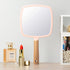 YEAKE Hand Held Mirror with Handle for Makeup,Small Cute Wood Hand Mirror for Shaving with Hole Hanging Single-Sided Portable Travel Vanity Mirror...