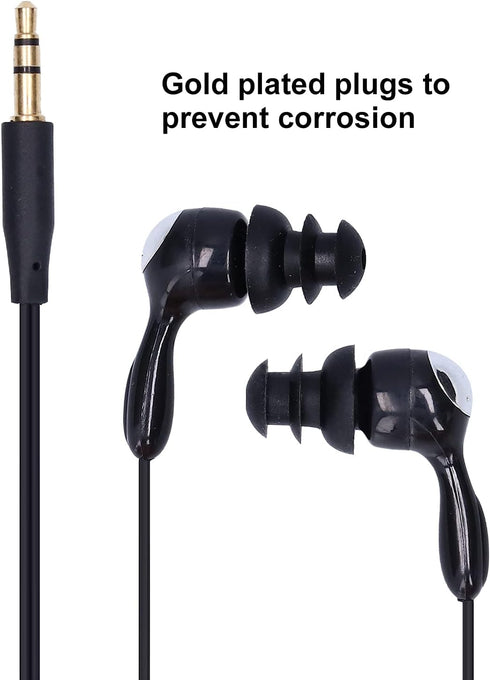 PUSOKEI Short Cord Waterproof Headphone, IP68 Waterproof Shortline in-Ear Tree Earplugs Waterproof Earphone Suitable Fit for Swimming Surfing Runn...