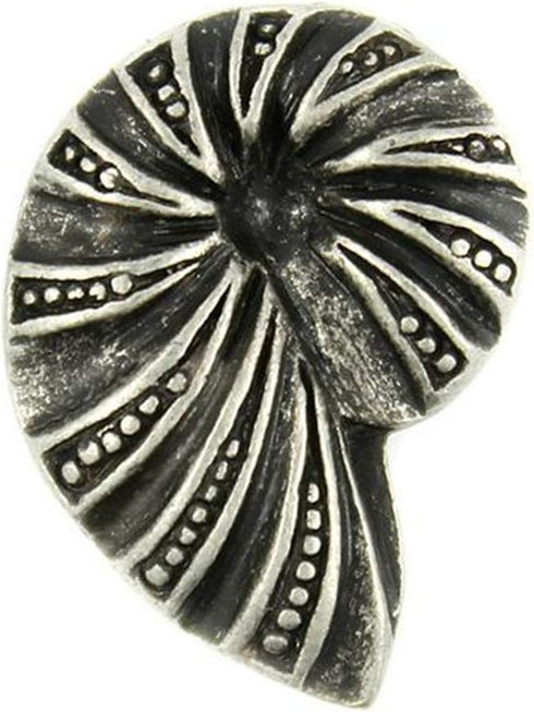 Bezelry 12 Pieces Ammonite Metal Shank Buttons 20mm X 14mm (Antique Silver)...