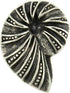 Bezelry 12 Pieces Ammonite Metal Shank Buttons 20mm X 14mm (Antique Silver)...