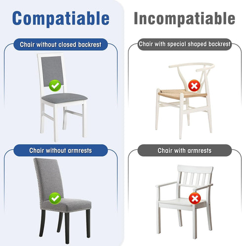 Zipcase 6 Pack Stain, Water and Kitty Scratch Resistant Clear Dining Chair Covers/Slipcovers Chair Protector Waterproof PVC Material, 17”D x 18”W ...