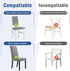 Zipcase 6 Pack Stain, Water and Kitty Scratch Resistant Clear Dining Chair Covers/Slipcovers Chair Protector Waterproof PVC Material, 17”D x 18”W ...