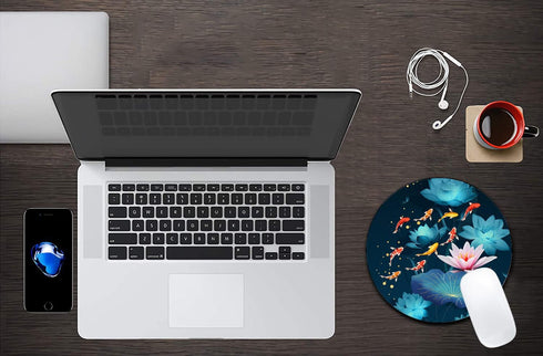 Round Mouse Pad,Beautiful Mouse Mat, Cute Mouse Pad with Design, Non-Slip Rubber Base Mousepad, Waterproof Office Mouse Pad, Small Size 7.9 x 0.12...