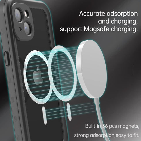 Compatible with Magsafe for iPhone 13 Pro Max Waterproof Case Heavy Duty Protective Full Body Rugged Magnetic Phone Cover with Built-in Screen Pro...
