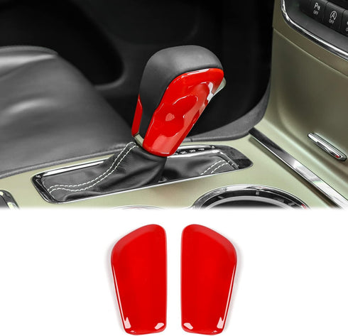 CheroCar Grain Gear Shift Knob Decoration Trim for 2017-2020 Jeep Grand Cherokee, Interior Accessories (Red)...
