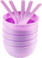 Tegg DIY Slime Making Tools 5PCS Purple PP Plastic Glue Mixing Bowls with 5PCS Glue Mixing Spoons for Funny Craft Making Arts...