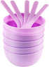 Tegg DIY Slime Making Tools 5PCS Purple PP Plastic Glue Mixing Bowls with 5PCS Glue Mixing Spoons for Funny Craft Making Arts...