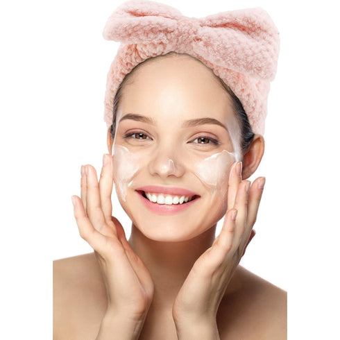 YISSION 2PCS Spa Headband with Bow No Slip Head Band for Face Wash Makeup Skincare Facial Headband Elastic Hair Band Microfiber Headbands for Wome...