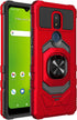 for for Cricket Icon 3, Splendor, AT&T Motivate 2 - Shockproof Protective Phone Case w/Ring Stand - RS7 Red...