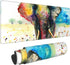 Watercolor Cool Elephant Large Mouse Pad Non-Slip Gaming Mousepad Rubber Base Keyboard Mouse Desk Mat Large Desk Mat Desk Pad Protector 31.5 x 11....