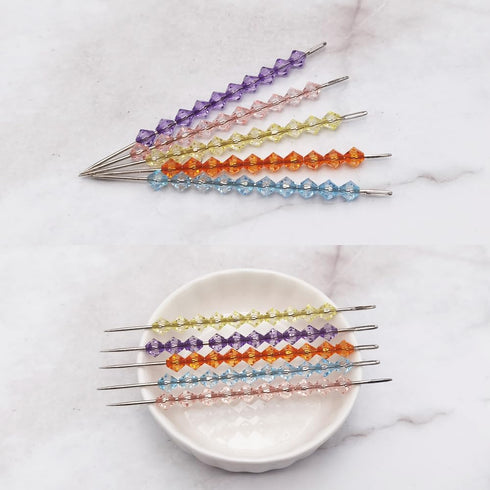 INSPIRELLE 2400 Pieces 6mm Bicone Beads 30 Colors Faceted Acrylic Beads Plastic Spacers Beads for Jewelry Making and Crafting...