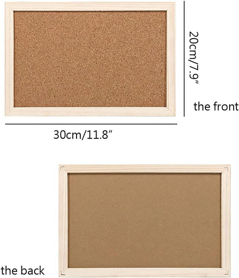 Cork Board 7.9" x 11.8" Wooden Framed Bulletion Board Decorative Hanging Message Board for Home School Office...
