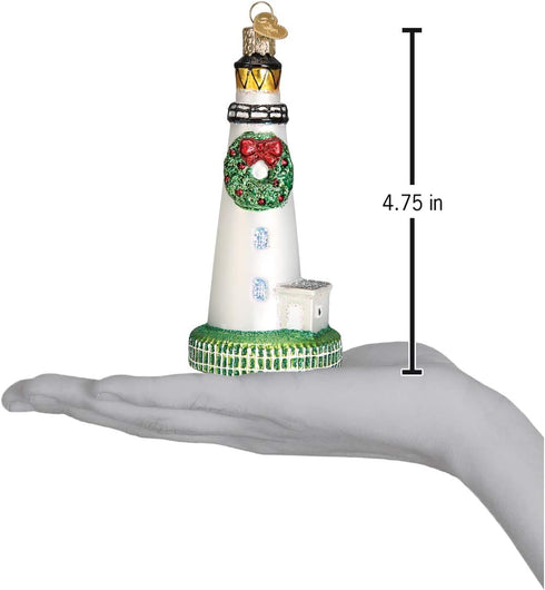 Old World Christmas Collection Glass Blown Ornaments for Christmas Tree Ocracoke Lighthouse...
