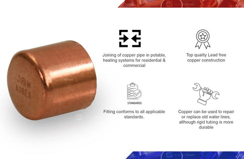 DUFD0100 Copper Cap with Sweat Socket, 1...