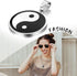 Flongo Men's Vintage Stainless Steel Black Silver Yin Yang Pendant Necklace, 22 inch Chain, Tai Chi Yin Yang Pendant Balance Symbol Necklace...