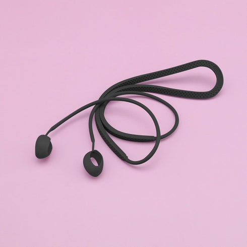 2PCS Silicone Anti-Loss Straps Compatible with Samsung Galaxy Buds 2 Bluetooth Earphone Soft Neck Rope Cord Sport Lanyard 40cm Length (Black & Gre...