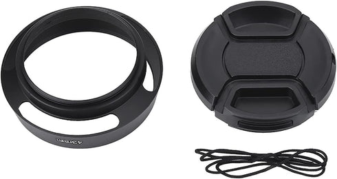 Camera Lens Hood,43mm Black Metal Lens Hood with Plastic Lenses for Leica Photography Accessory...