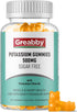 Potassium Gummies 500mg for Adults, 60 Servings, Sugar-Free Potassium Chloride Gummies, Heart Health & Muscle Relief for Women Men, Electrolyte Ba...