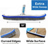 Aquatix Pro Pool Brush Head, 18" Heavy Duty for Cleaning Walls & Floors, Stainless Steel Bristles, Reinforced Aluminum Back, Curved Ends for Corne...