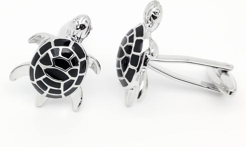 Men's Cuff Links for French Black Turtle Tuxedo Shirt Stainless Brass Metal Shirt Buttons Cufflinks Anniversary In Gift Box...
