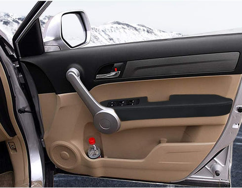 X AUTOHAUX Pair Synthetic Leather Car Front Door Panels Armrest Cover Black for Honda CR-V 07-12...