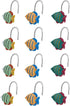 Fish Shower Curtain Hooks Rings for Under The Sea Bathroom Decor, Beach Shower Curtain Hooks, Nautical Shower Curtain Hooks, Decorative Shower Cur...