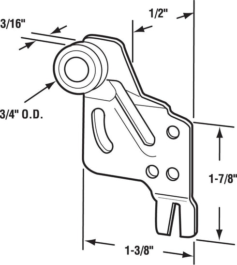 Prime-Line N 6627 Closet Door Roller, Front, 1/2 In. Offset, 3/4 In. Nylon Wheel, Atlas (2 Pack)...