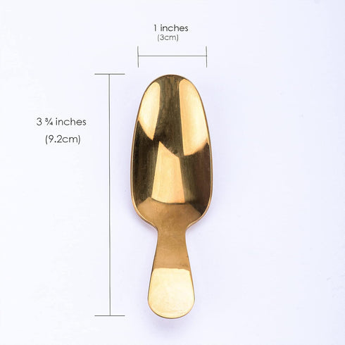 JANKOW Golden Short Handle Tea Scooper for Loose Tea Leaves, 304 Stainless Steel Tea Spoon, Mini Dessert Sugar Teaspoon for Salt Condiments Desser...
