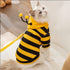 Halloween Dog Bee Costumes Yellow Bumblebee Pet Hoodies for Small Dog Winter Cat Clothes Hooded Puppy Sweatshirt with D-Ring for Cat Kitten Chihua...