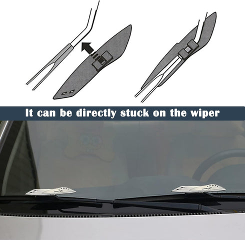 2 PCS Car Wiper Plus Pressure Pads Fixed Wind Wipes Wiper Plus Chip Decoration Wing, Windshield Wiper Blade, Automotive Replacement Windshield Wip...