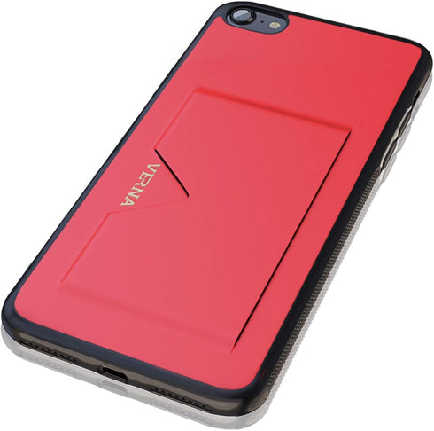 Kitoo Compatible with iPhone SE 2022 | 7 | 8 | SE 2020 Slim Case with 2 Card Holder Slot, Wireless Charging with 1 Card Support - Red...