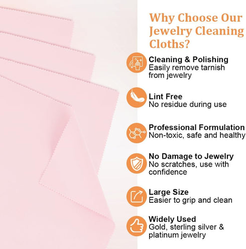 Beebeecraft 4Pcs Large Silver Polishing Cloth Rectangle Jewelry Cleaning Cloth for Sterling Silver Gold Brass and Copper Jewellery Polishing Cloth...