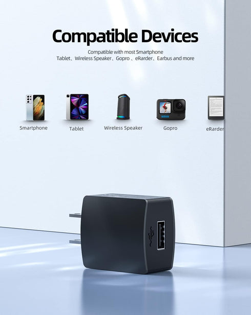 2 Cable AC Charger Fit for Samsung Earbuds Galaxy Buds,Jabra,Tozo,Cowin,Comiso,Aomais,Treblab,Bugani,Insmy,Elehot,Musibaby,Miatone,Oraolo,Kurdene ...