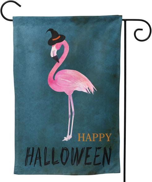 Mr.Tom Flamingo Halloween Garden Flag 12x18 inch Double Sided Yard Flag Halloween Decorations Outdoor Holiday Decor Halloween Party Home Garden De...