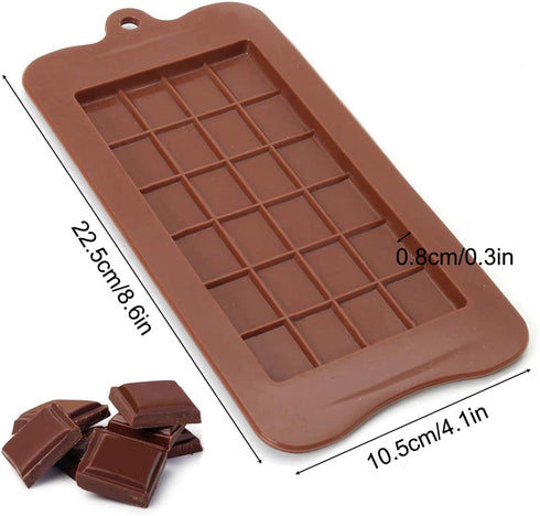 4 Pcs Silicone Chocolate Molds, Non-Stick Chocolate Bar Mold Break-Apart Candy Mold Ice Cube Tray Silicone Baking Mould...