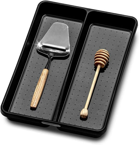 madesmart Utensil Tray-CARBON COLLECTION 2 Compartments, Soft-Grip Lining & Non-Slip Feet & BPA-Free, Small...