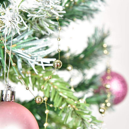 65.6Ft Christmas Tree Beads Garland Clearance, Fishing Line Artificial Pearls Beads String Roll Chain Faux Pearl Beaded Trims for Christmas Tree D...