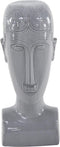 Deco 79 Ceramic People Face Sculpture, 5" x 5" x 13", Gray...
