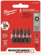 Milwaukee 48-32-4605 #2 Square Recess Shockwave 1" Insert Bit 5-Pack...