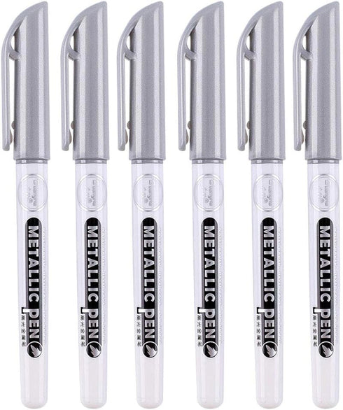 6Pc Gold Silver Epoxy Resin Drawing Pen Gold Leafing Point Pen Marker Acrylic Paint Highlights Metallic Permanent Marker Silicone Molds epoxy resi...