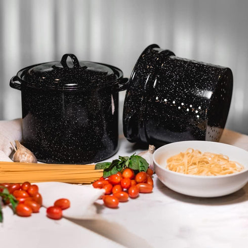 Granite Ware 7.5-Quart Stew Pot with Glass Coating - Chip-Resistant, Non-Porous, Naturally Non-Stick Steel Core Pot for Even Heat Distribution - G...