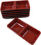 Ebros Red And Black Melamine Traditional Design Condiments Ketchup BBQ Soy Sauce Dipping Bowl or Dish With Divider 2 Partition Compartments Housew...