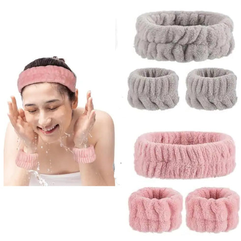 6 Pcs Micofiber Spa Sets Headbands and Wristband Towels for Washing your Face and Skincare Routines...