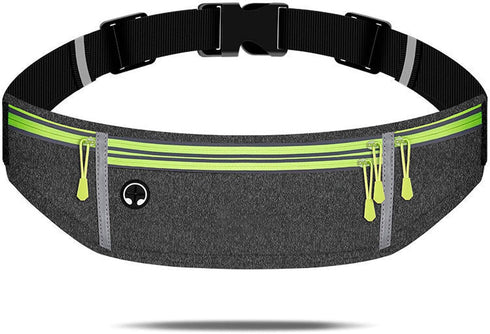 Waist pack sport running Belt Pack with adjustable Strap for running hiking travel outdoors sport (Grey, 4 Pockets)...