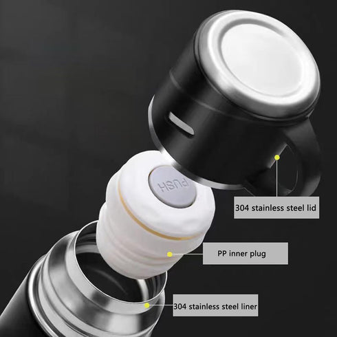 Insulated Water Bottle Travel Coffee Mug Stainless Steel Vacuum Flask Coffee Cups Water Flask for Hot and Cold Drinks 16.23 oz/480ml?Black?...