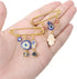 Honbay 2PCS Enamel Evil Eye Brooch Pins Safety Pins Rhinestones Lapel Pins with Tassel - 2 Style...