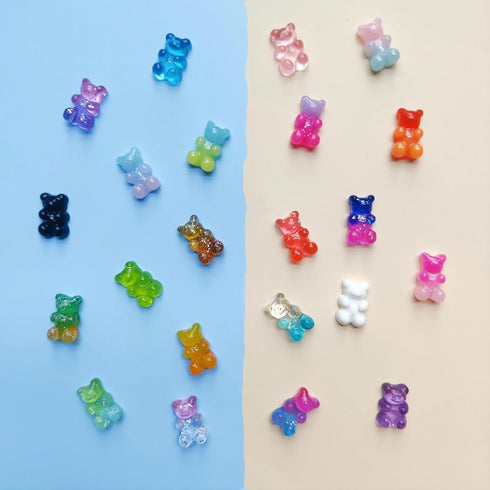 Charms for Shoes Clogs Bubble Slides Sandals, 22 Pcs Cute Gummy Resin Bear Charms, Girls Teens Women Adults Bling Shoe Charms Accessories DIY Gift...